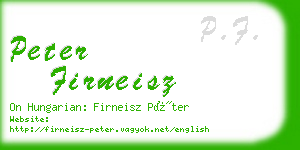 peter firneisz business card